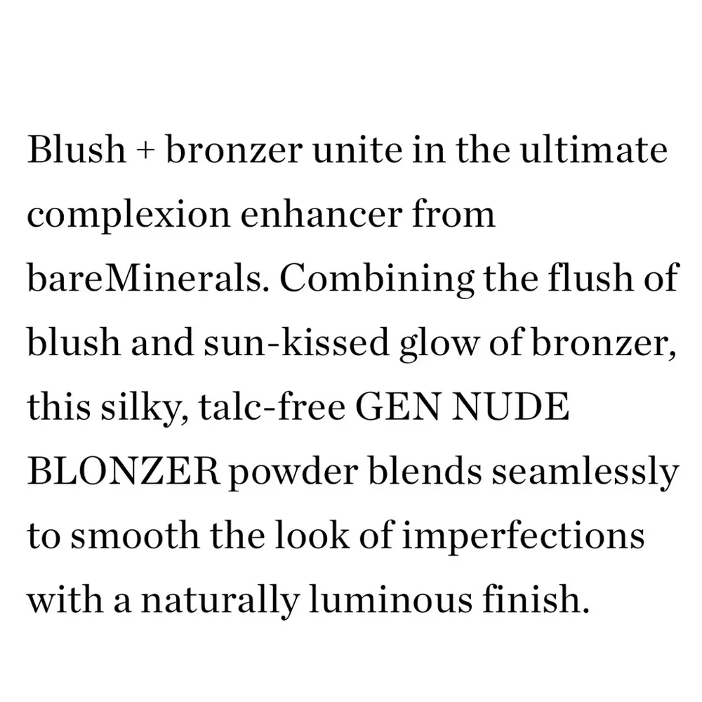 Bareminerals Gen Nude Blonzer Blush + Bronzer